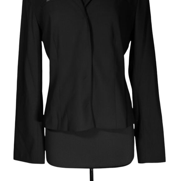 Elie Tahari Women's Jacket Black Wool Stretch Snap Button Work Career Blazer 12 - Picture 7 of 10
